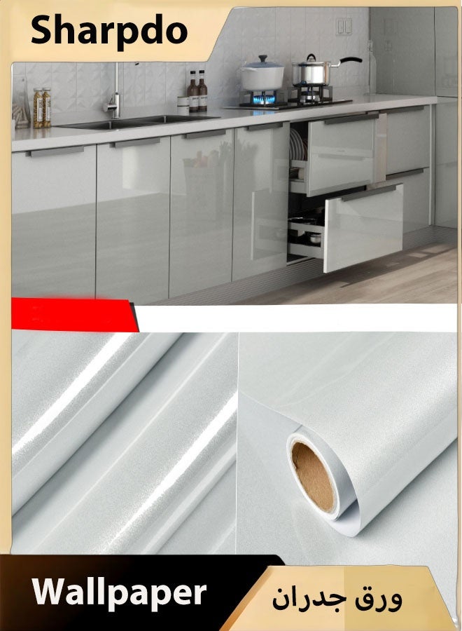 Sharpdo Pearl Silver Wallpaper, White Peel and Stick Wallpaper, Marble Wallpaper, Self Adhesive Splash Resistant Wallpaper (Pearl Silver, 3m x 60cm) - Image 1