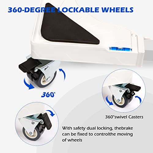 Nefish Furniture Dolly Adjustable Mini Fridge Stand Dolly Cart with 4 Lockable Wheels Washing Machine Stand Mobile Roller Universal Mobile Base Stand for Washer Dryer Refrigerator - Image 2