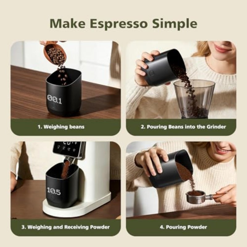 Digital Coffee Bean Dosing Cup with LED Display, 0.1g High Precision Espresso Scale for Coffee Beans and Grounds, Touch Sensor Brewing Accessory for Espresso and Pour Over, Ideal for CoffeeLovers - Image 4