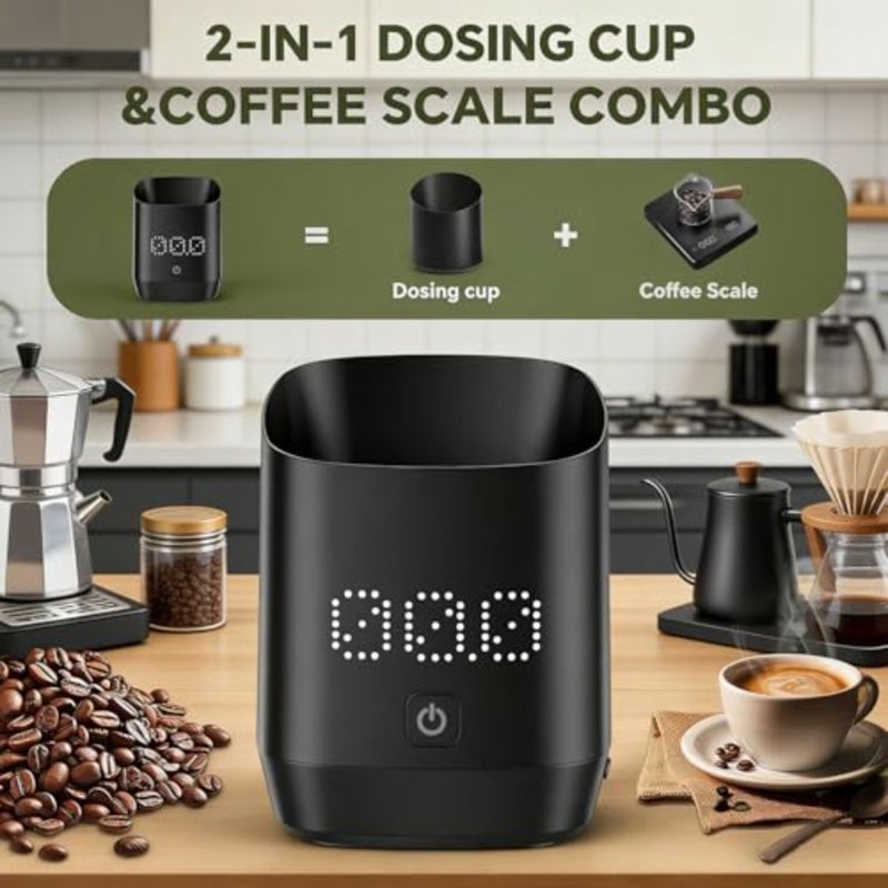 Digital Coffee Bean Dosing Cup with LED Display, 0.1g High Precision Espresso Scale for Coffee Beans and Grounds, Touch Sensor Brewing Accessory for Espresso and Pour Over, Ideal for CoffeeLovers - Image 2