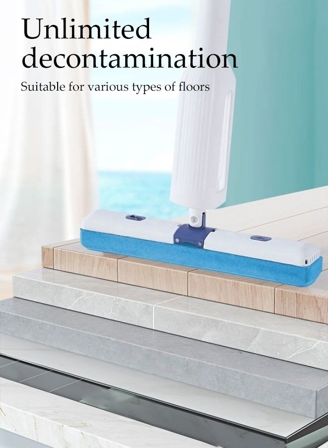 DUNISO Household Sponge Mop Multi-functional PVA Squeeze Mop Stainless Steel Long Handle Absorbent Mop Hands Free Collapsible Reusable Roller Sponge Mop Quick Drying Floor Cleaning Tool Hands Free Squeeze Mops for Home Use Tile Floor Bathroom Cleaning - Image 2