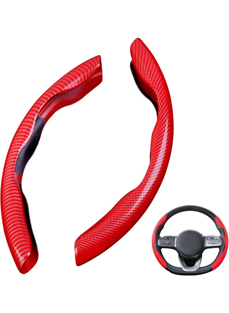 Generic Universal 15'' Steering Wheel Cover – Carbon Fiber, Anti-Slip, Stylish Red for Cars & Trucks  - Image 5