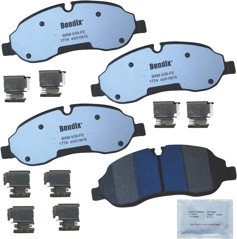 Bendix Fleet Metlok MKD1774FM Semi-Metallic Front Brake Pads for Ford Transit 2019-2017, Transit-150 2021-2015, Transit-250 2021-2015, Transit-350 2021-2015, Transit-350 HD 2023-2015 - Image 1