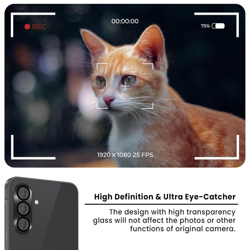 FIRST MART Camera Lens Protector for Samsung Galaxy A36 (6.7 Inches) Tough HD Individual Aluminum Alloy Lens Rings Cover, Scratch Resistant, Thin Lens Protection| Black, 1 Pack - Image 4