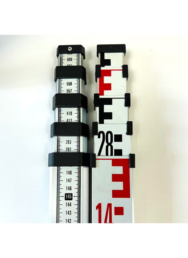 Aluminum Alloy 3 Meters 5 Meters 7 Meters Tower Water Bubble Level Theodolite Ruler Retractable Benchmark Tripod Tower Buckle-Model:5m Premium Tower Ruler 1.1±0.2kg
