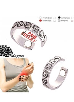 Generic 2 PCS Men Lymphatic Drainage Therapeutic Magnetic Ring, Magnetic Therapeutic Lymphcare Ring Blood Sugar Control Ring Blood Glucose Control Ring Elegant Copper Magnetic Ring Women Men Gifts (Silver)  - Image 2