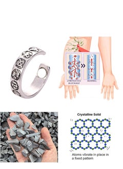 Generic 2 PCS Men Lymphatic Drainage Therapeutic Magnetic Ring, Magnetic Therapeutic Lymphcare Ring Blood Sugar Control Ring Blood Glucose Control Ring Elegant Copper Magnetic Ring Women Men Gifts (Silver)  - Image 5
