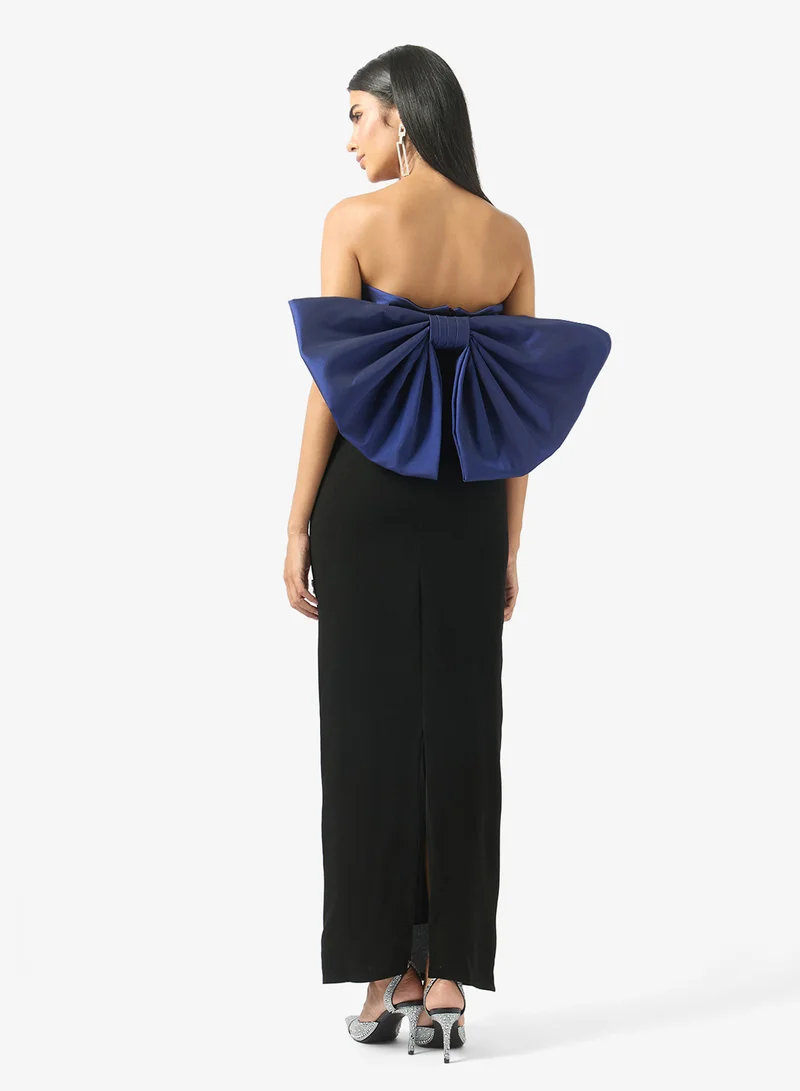 Akadia Fashion  RIBBON BACK CRYSTAL CREPE DRESS for Women | Best Price UAE