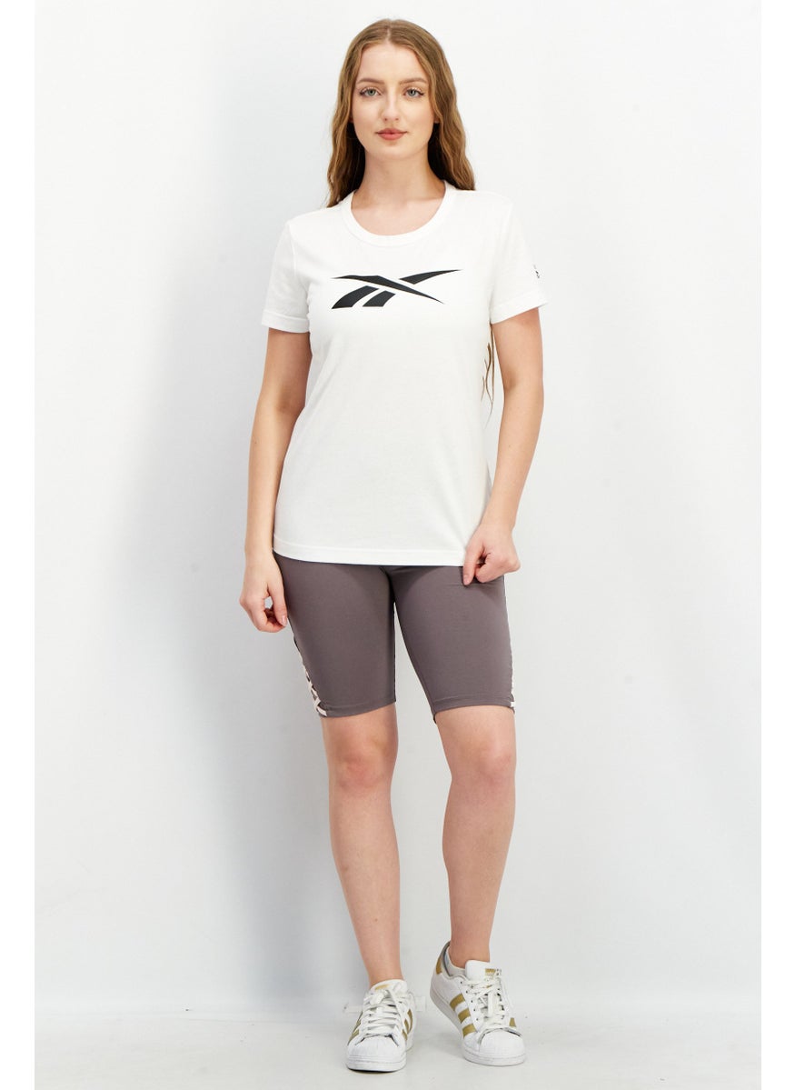 Reebok Women Sportswear Fit Short Sleeves Training T-Shirt, White  - Image 3