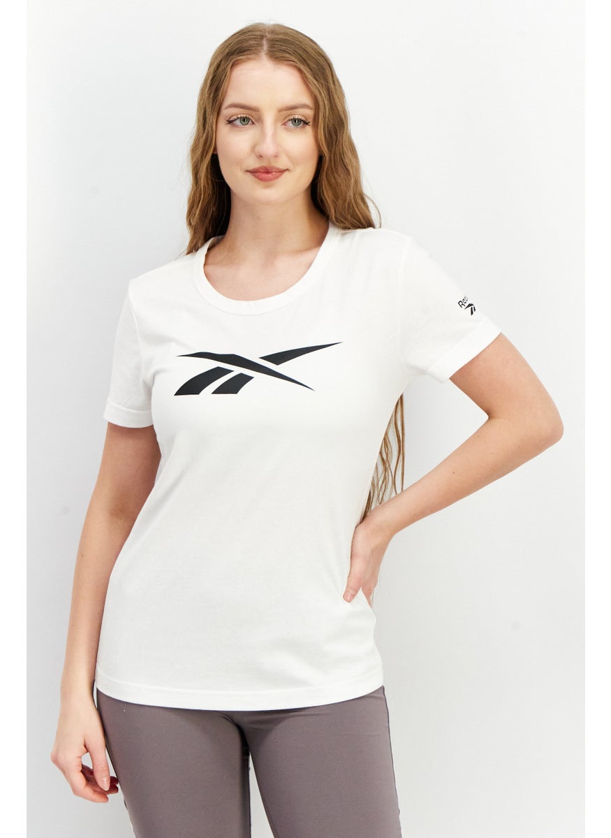 Reebok Women Sportswear Fit Short Sleeves Training T-Shirt, White  - Image 1
