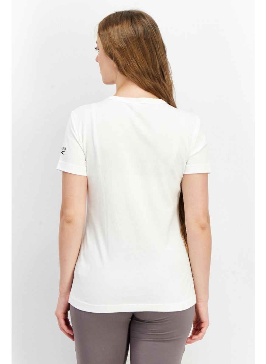 Reebok Women Sportswear Fit Short Sleeves Training T-Shirt, White  - Image 2