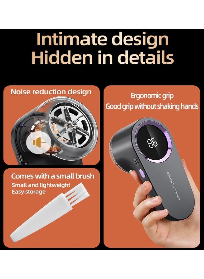 ماكينة حلاقة الوبر، ماكينة حلاقة للأقمشة قابلة لإعادة الشحن مع شاشة رقمية، ماكينة حلاقة للسترات مع شفرات ذات 6 أوراق وقفل أمان، مزيل للوبر بـ 3 سرعات لإزالة الزغب، والحبوب من الملابس والأثاث والأريكة - Image 2