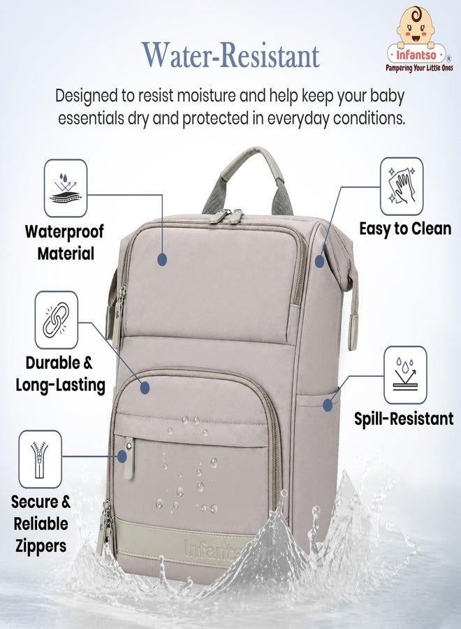 Infantso Premium Multifunctional Waterproof Diaper Bag For Mothers For Travel/Diaper Bags With Multi Compartments, Insulated Bottle Pockets, Hanging Strap, Anti-Theft Pocket, 27Lt Maternity Bag - Image 3