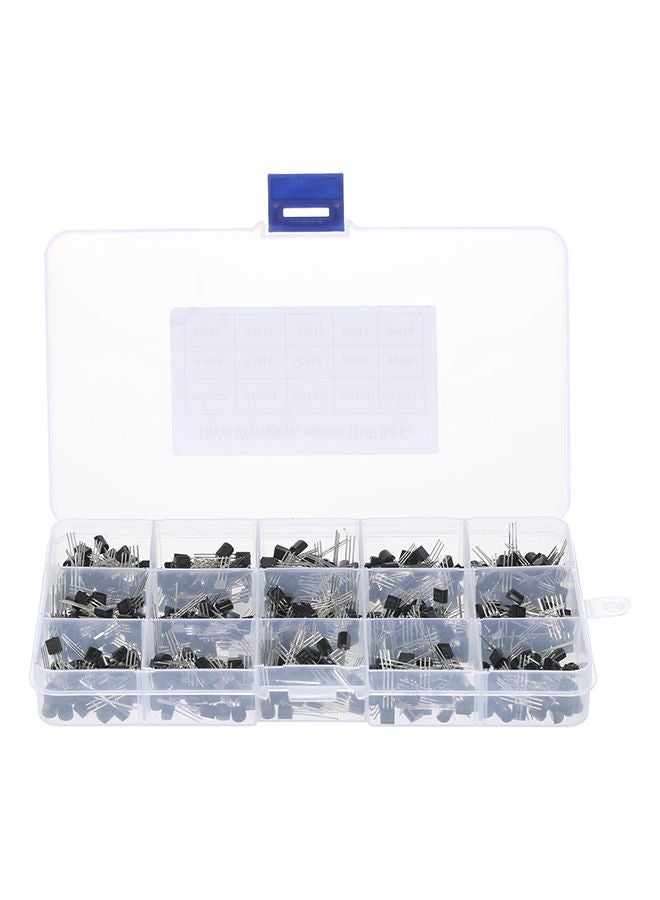 NIBEMINENT 600-Piece 15Values Transistor Kit With Storage Box Black/Silver  - Image 2