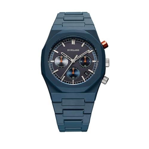 D1 Milano Polyurethane Polychrono Black Dial Quartz Analog Watch - for Men Phbj09, Band Color:Blue - Image 1