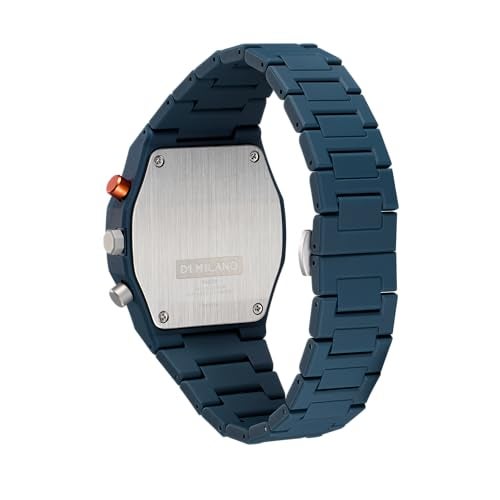 D1 Milano Polyurethane Polychrono Black Dial Quartz Analog Watch - for Men Phbj09, Band Color:Blue - Image 4
