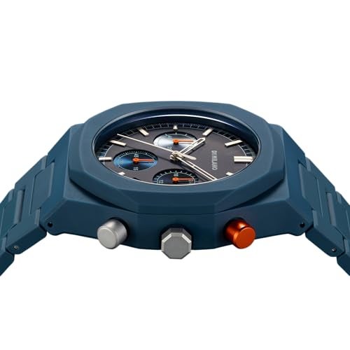D1 Milano Polyurethane Polychrono Black Dial Quartz Analog Watch - for Men Phbj09, Band Color:Blue - Image 3