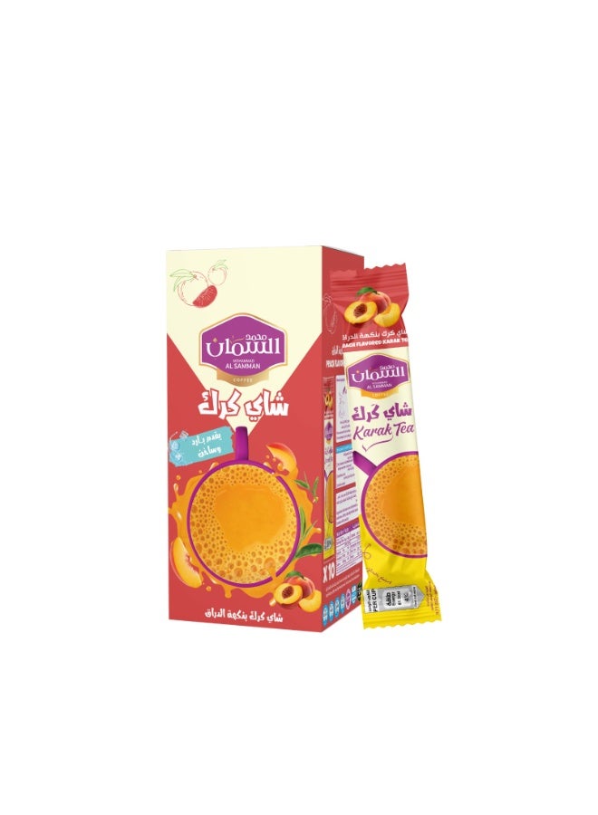 Mohammad Al Samman Peach Flavored Karak Tea 20g Instant Karak Tea Mix Sachets Premium Blend