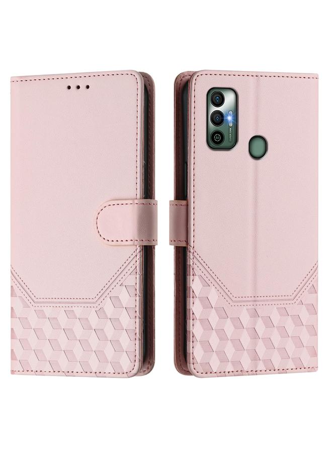erorex Case For Tecno Spark 7 / Spark 7T Honeycomb Embossing RFID Leather Phone Case - Image 2