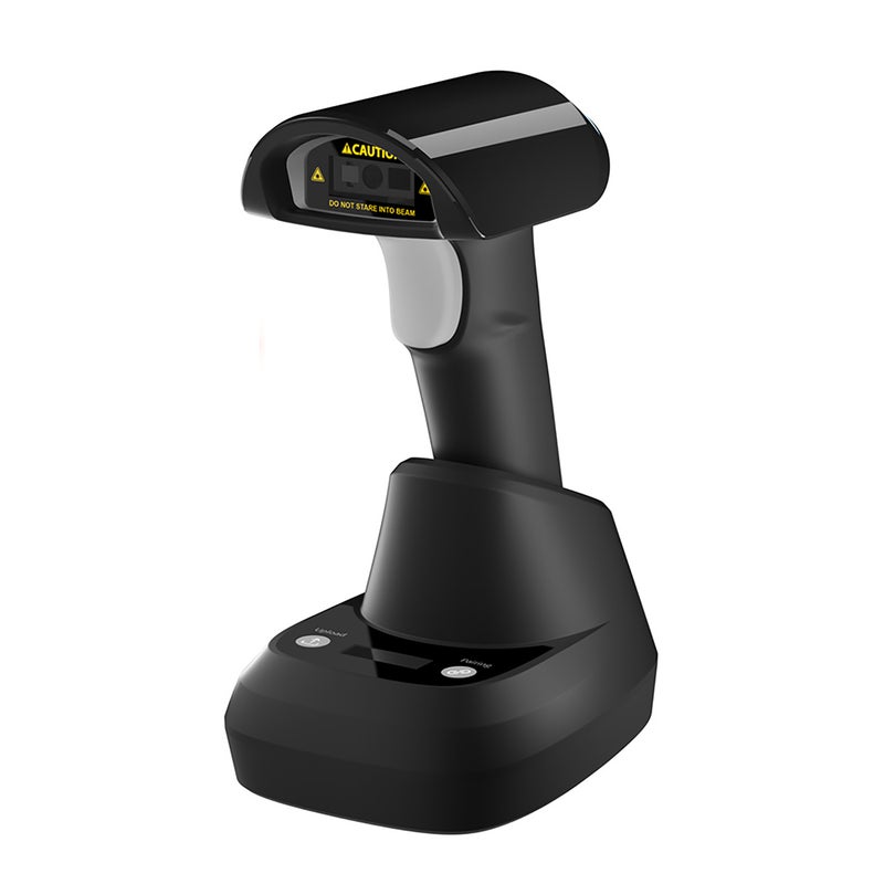 Wireless 2D 1D Barcode Scanner BT+2.4G+USB Wired Connection High Speed Scanning with Pedestal Wireless Charging Stand and OLED Display for Paper and Screen Codes Reader Compatible with Windows - Image 1