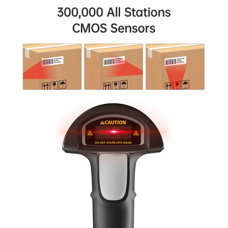 Wireless 2D 1D Barcode Scanner BT+2.4G+USB Wired Connection High Speed Scanning with Pedestal Wireless Charging Stand and OLED Display for Paper and Screen Codes Reader Compatible with Windows - Image 5