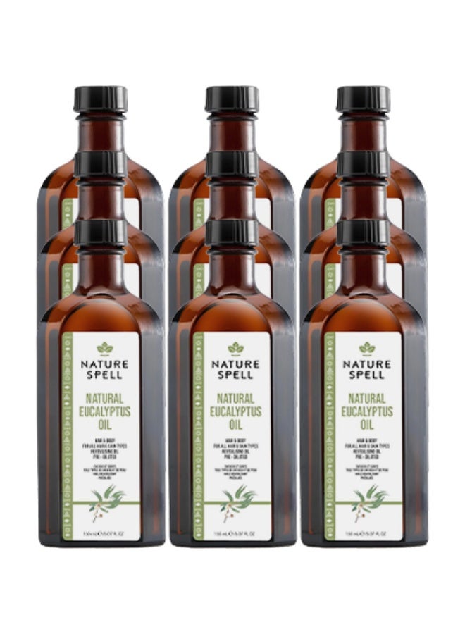 Nature Spell 9 Pieces Natural Eucalyptus Hair And Body Oil For All Hair And Skin Types Evitalising Oil Pre Diluted 150ml - Image 1