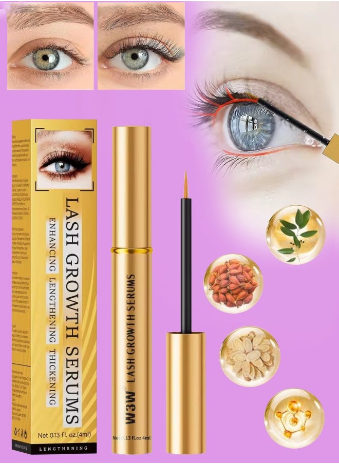 W3W - Eyelash Growth Serum for Longer Thicker Lashes and Brows Natural Plant Extracts Hypoallergenic Formula and Effective Stimulate Lash Growth Eyelash Enhancement Serum 4ml - Image 1