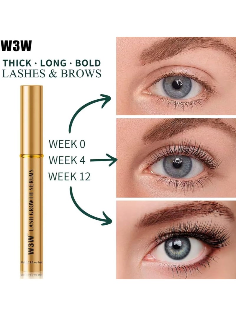 W3W - Eyelash Growth Serum for Longer Thicker Lashes and Brows Natural Plant Extracts Hypoallergenic Formula and Effective Stimulate Lash Growth Eyelash Enhancement Serum 4ml - Image 1