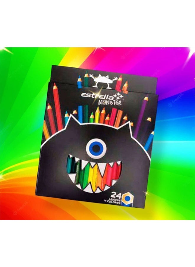 Estrella Monster 24-Piece Color Pencils Multicolour - Image 1