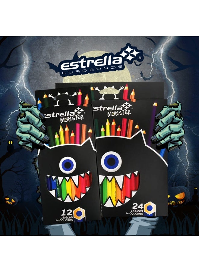 Estrella Monster 24-Piece Color Pencils Multicolour - Image 2
