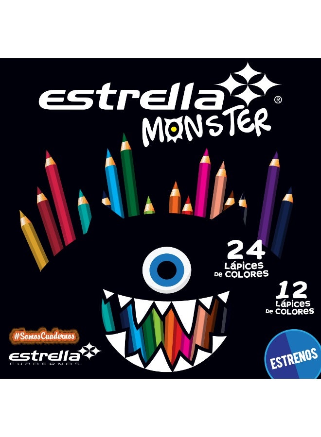 Estrella Monster 24-Piece Color Pencils Multicolour - Image 3
