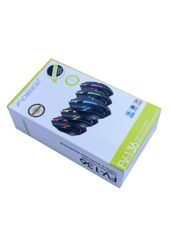 Forev Wired Backlit mouse with comforte grip - FV-136  - Image 3