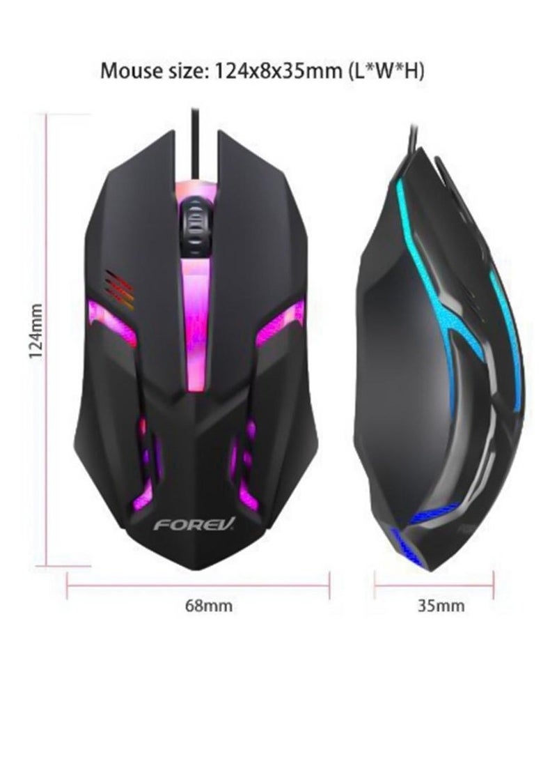 Forev Wired Backlit mouse with comforte grip - FV-136  - Image 2