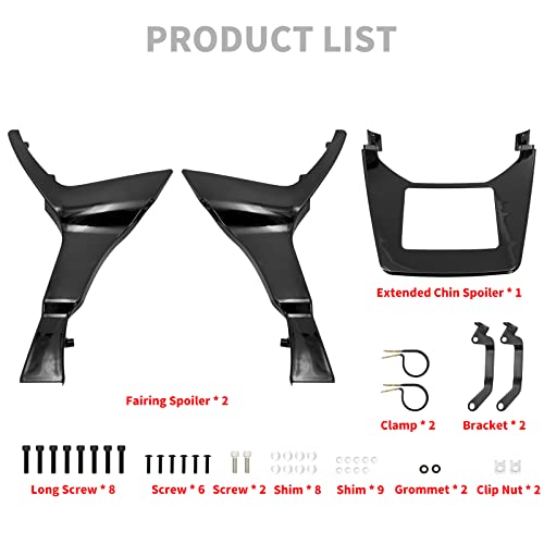 HDBUBALUS Fairing Spoilers Cover w/Extended Chin Spoiler Fit for Harley Road Glide FLTRX Special FLTRXS 2017-2022 (Color : Gloss Black) - Image 5