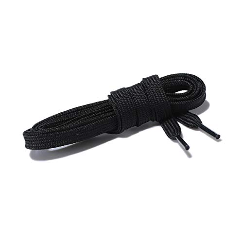 Curtual Wide Flat Athletic Shoelaces with Wide Shoelaces Flat Shoe Laces [2 Pairs] [6 Color][8 Size] for Sneakers and Shoes (72" inches (183 cm), Black) - Image 3