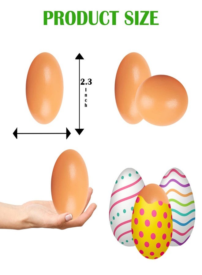 Chochkees Wooden Fake Eggs 6-Pack, Life Size Brown Eggs Perfect for Easter Crafts, Décor and Egg Hunts, 2.3" Inches - Image 2