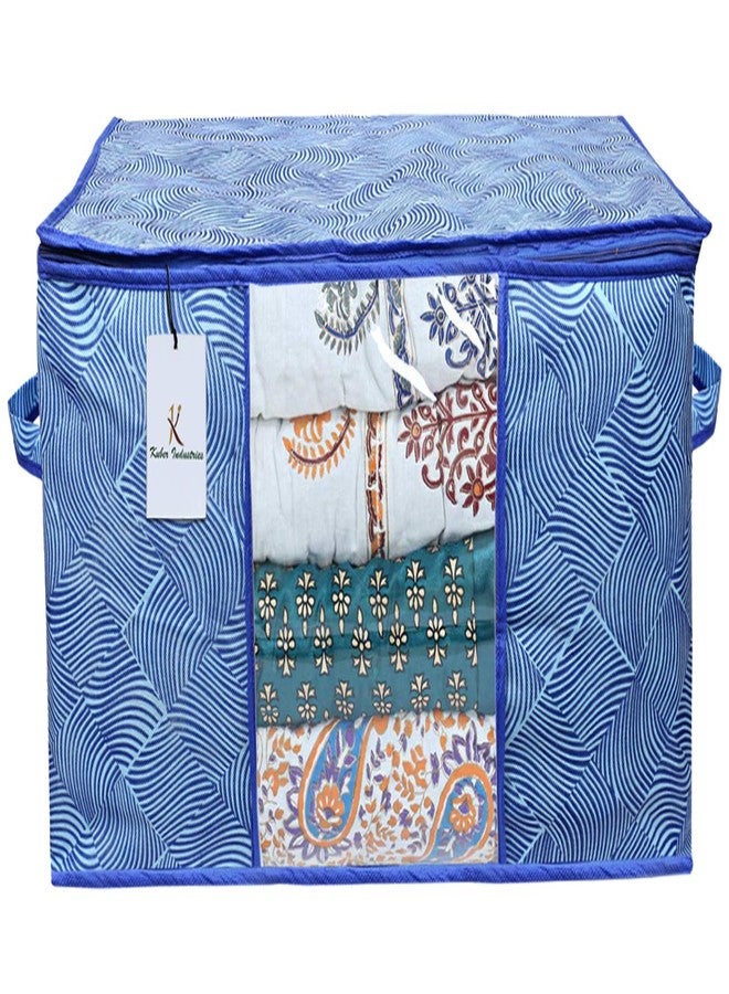 Kuber Industries CTKTC15231 Leheriya Design Underbed Rectangular Storage Organiser (Royal Blue, XL) - Set of 6 - Image 3