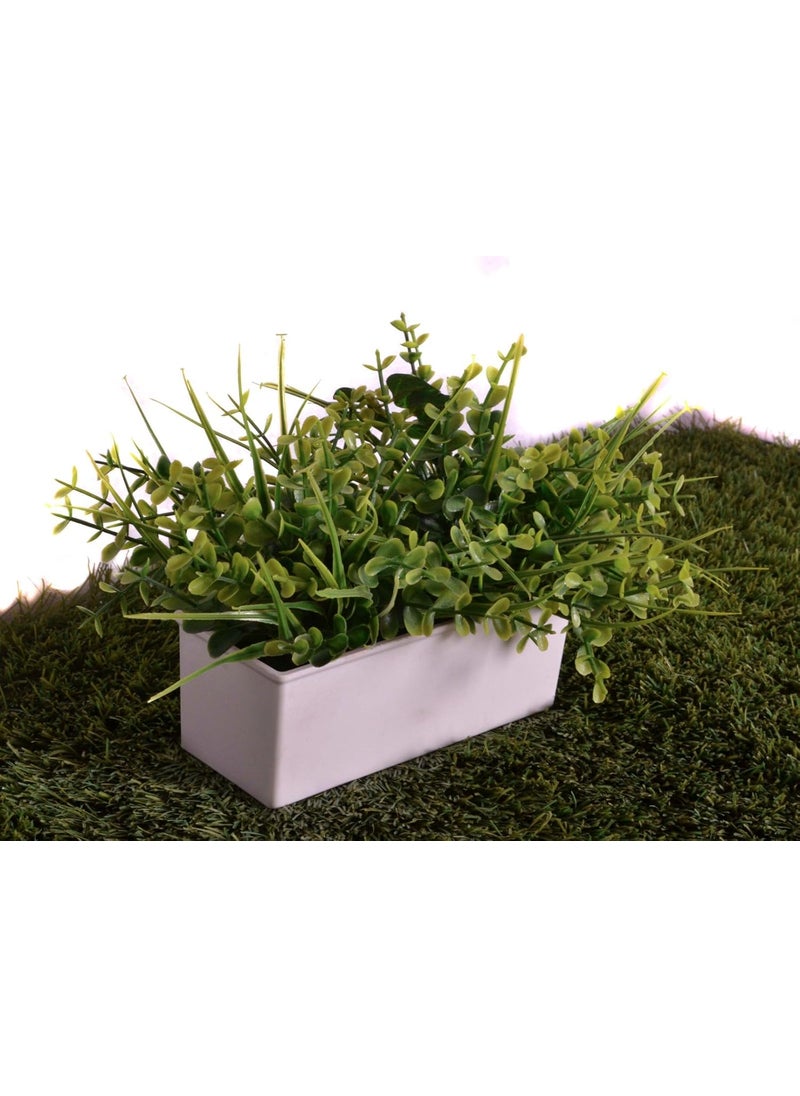 Pindia Pindia Artificial Green Flower Plant with Pot for Home Office Dcor32 20 18 cms  - Image 2
