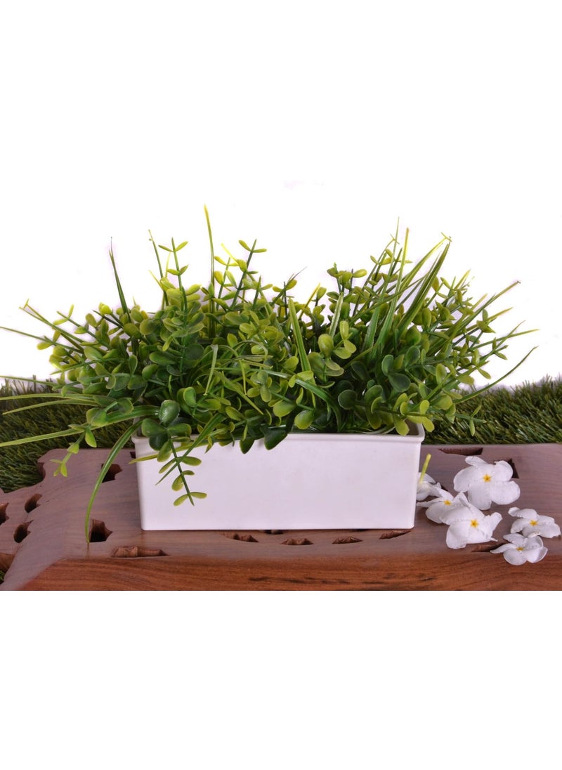 Pindia Pindia Artificial Green Flower Plant with Pot for Home Office Dcor32 20 18 cms  - Image 1