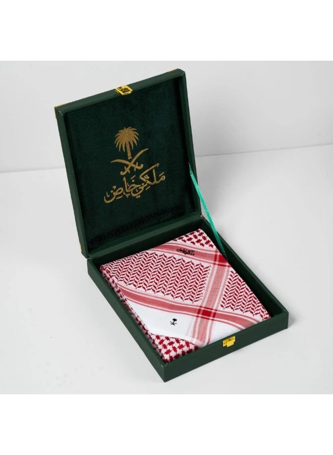 شماغ ملكي خاص من القطن الطبيعي 100% مقدم في علبة مناسب كهدية - اختر المقاس - Image 1