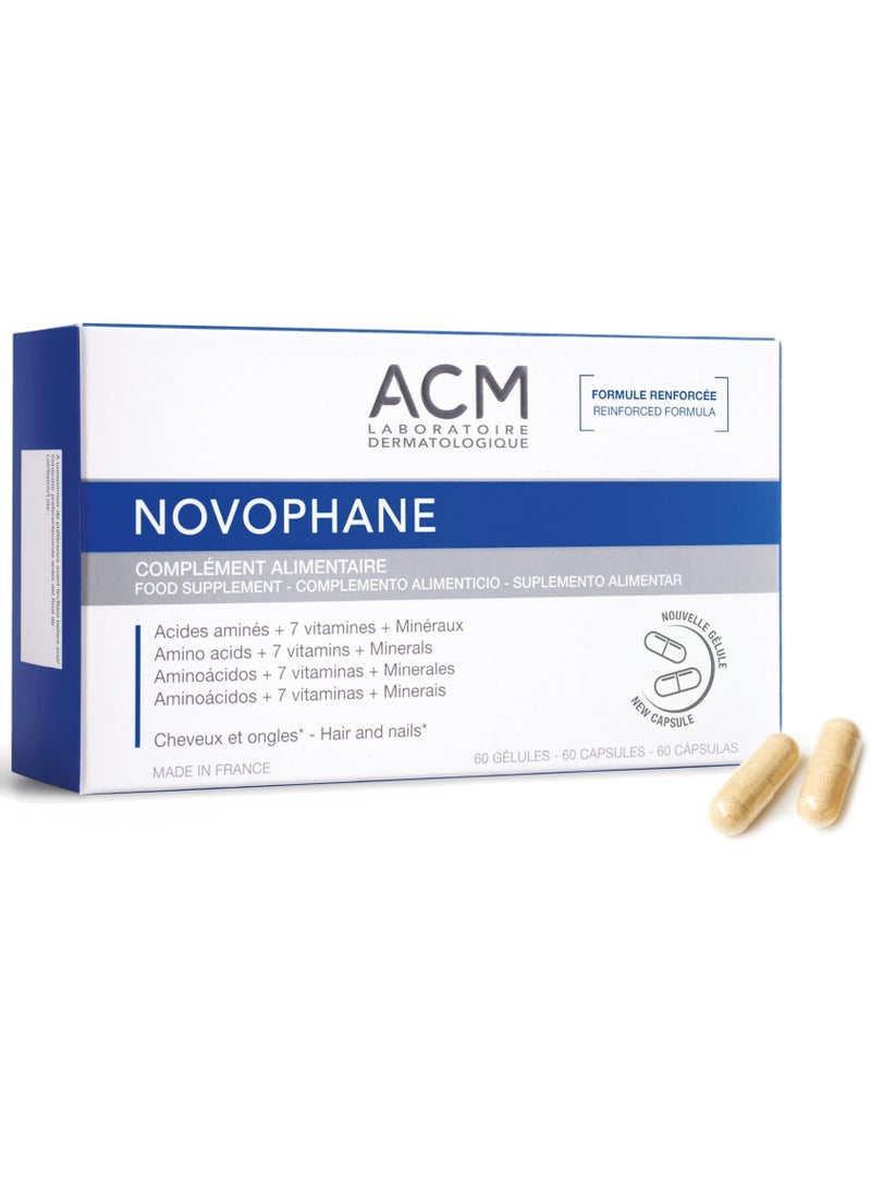 أيه سي أم كبسولات  لابوراتوار نوفوفان مضادة لتساقط الشعر ومعالجة الثعلبة وضعف الجلد والأظافر 60 كبسولة - Image 1