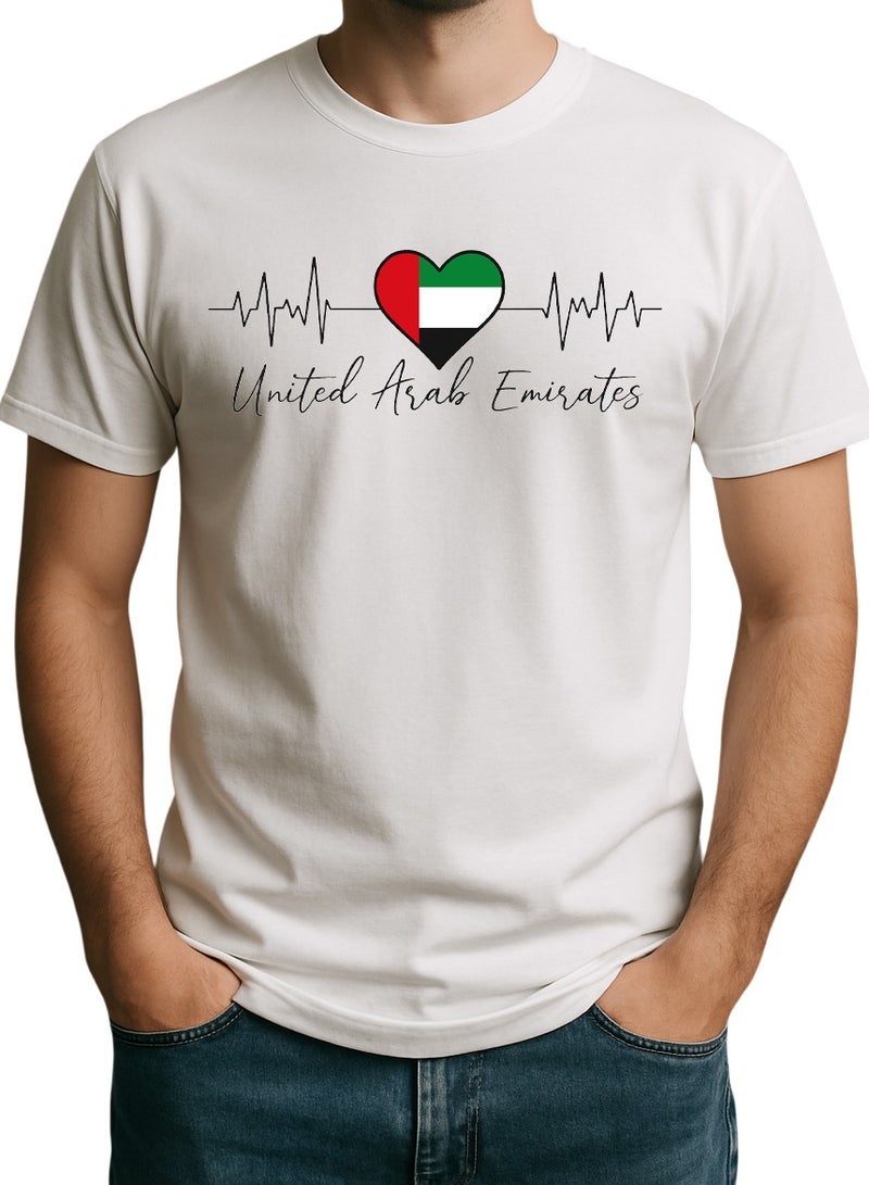 UAE Heartbeat T-Shirt – United Arab Emirates Love Design  National Day Special Tee - Image 1