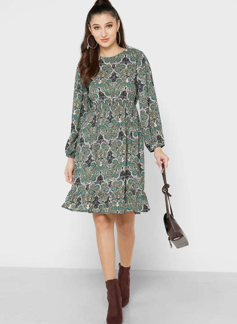 Ginger Short Frufle Hem Dress With Wais Cut-Out