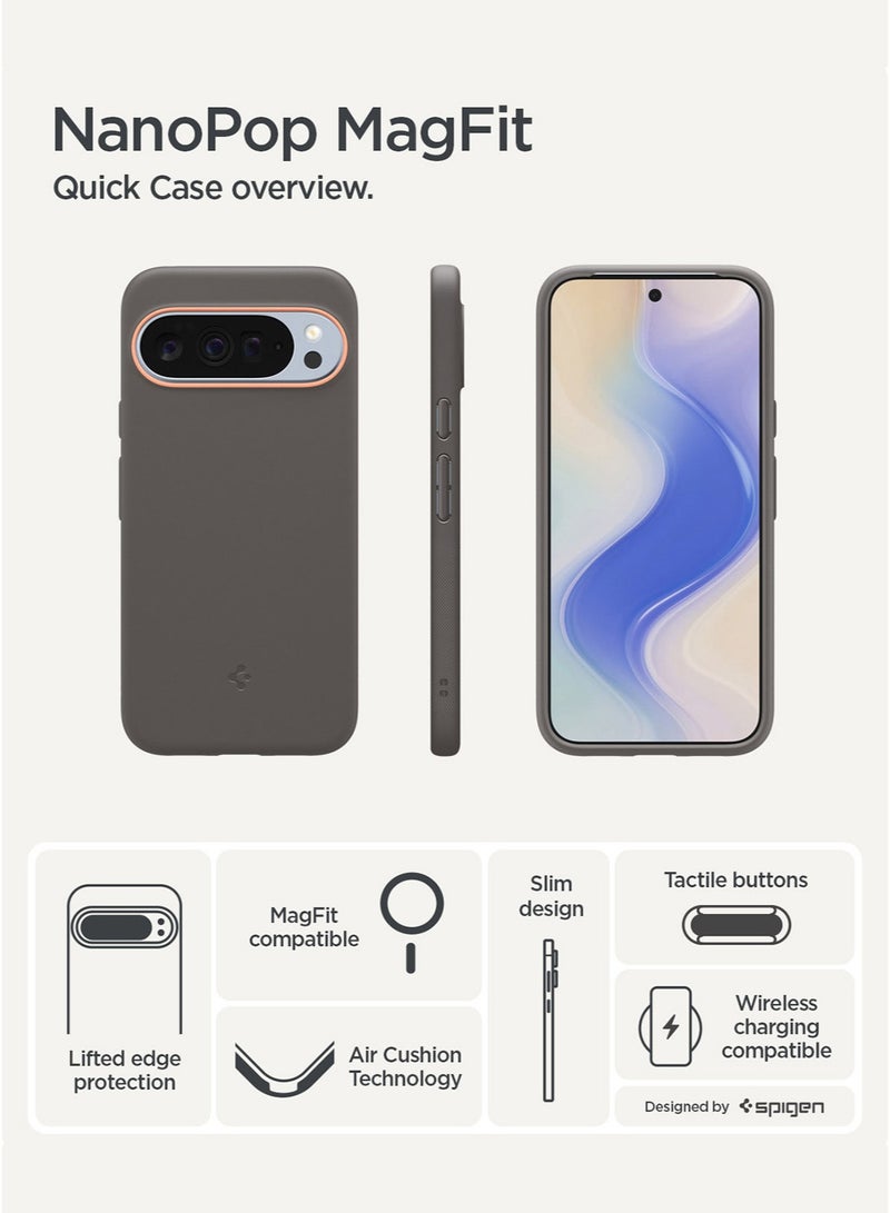 Spigen Nano Pop MagFit Google Pixel 10 Pro XL MagSafe Case Cover [Pixelsnap and MagSafe compatible] - Papaya Gray - Image 3