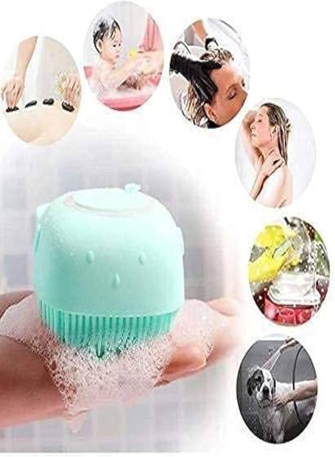 Beflix® Body Scrubber with Soap Dispenser Brush, Silicone Exfoliating Brushes, Soft Body Exfoliator, Bath Loofah for Babies, Kids, Women, Men and Pets (Multicolor) - Image 3