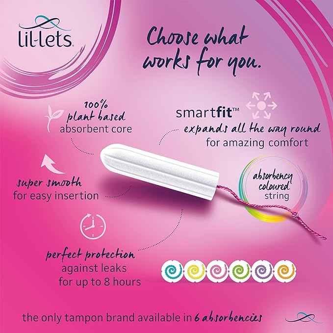 Lil-Lets LilLets NonApplicator Ultra Tampons 10 Count Pack of 1 For Extremely Heavy Flow 6 Droplets PlantBased SmartFit NonApp Tampon - Image 3