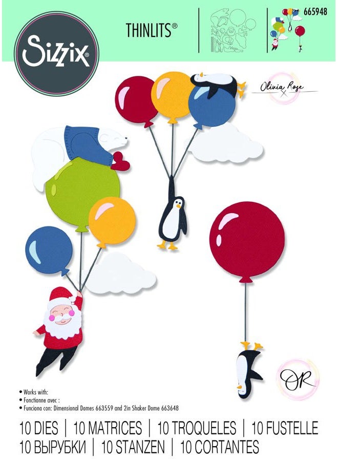 Sizzix Sizzx Thinlits Die Set 10PK Festive Sky Party by Olivia Rose | 665948 | Chapter 3 2022, Multicolor - Image 3