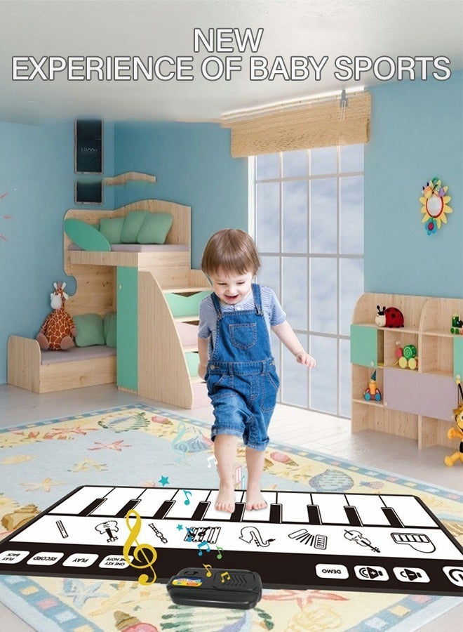 GROIC Kids Musical Mats with Music Sounds with 10 Keys, Musical Toys Toddler Music Piano Keyboard Dance Mat Carpet Touch Playmat Birthday Gift Toys for Baby Girls Boys - Image 3