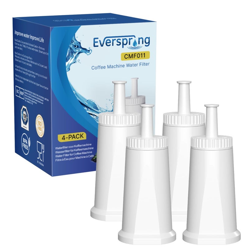 EVERSPRING Coffee Machines Water Filter Compatible with Sage Barista SES008 SES810 SES880 SES920 SES980 SES990 Coffee Machines NSF Certified 4 Pieces