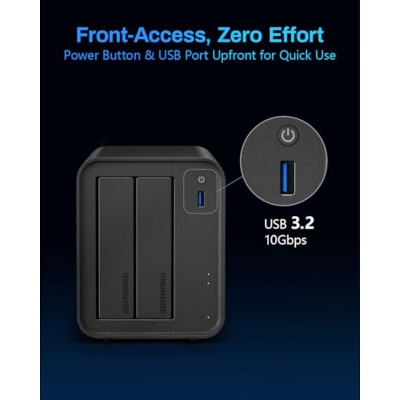 2-Bay NAS Storage Intel x86 Quad-Core CPU, 4GB RAM, 2.5GbE LAN, Network Attached Storage Multimedia Server for Home Users Diskless - Image 3